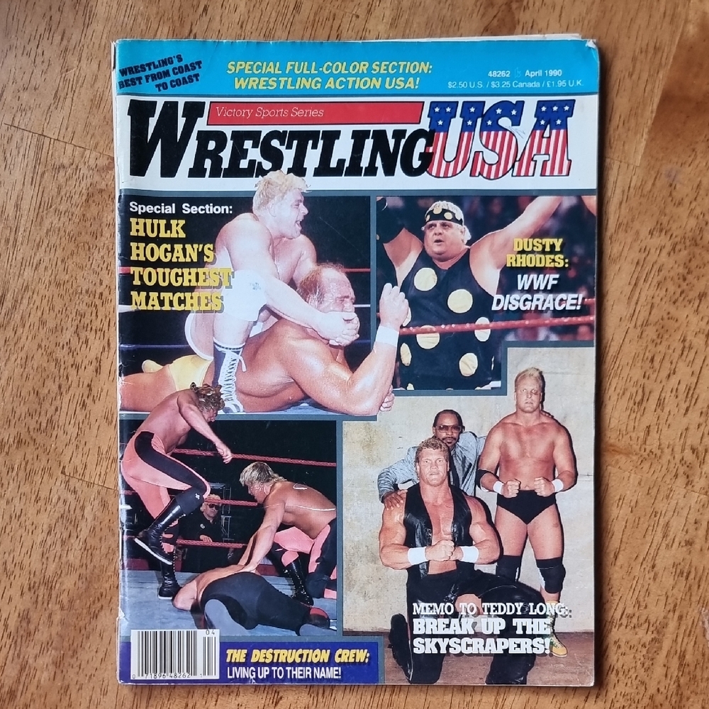 Vintage Wrestling USA Magazine April 1990 Hulk Hogan Dusty Rhodes